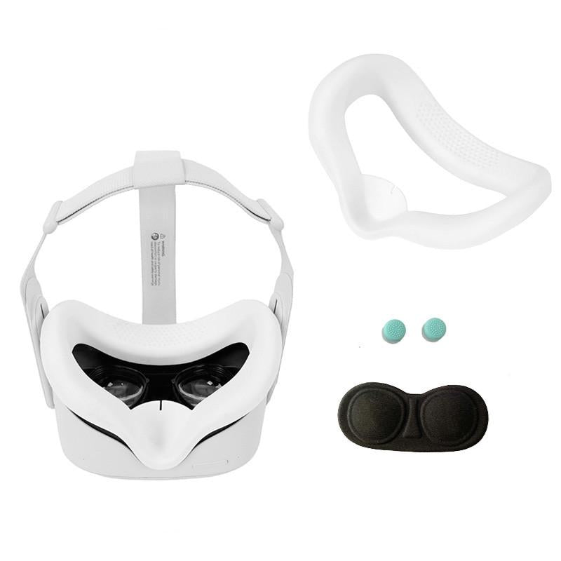 NNEDSZ Silicone Vr Eye Mask Lens Cover Set For Oculus Quest 2 - White